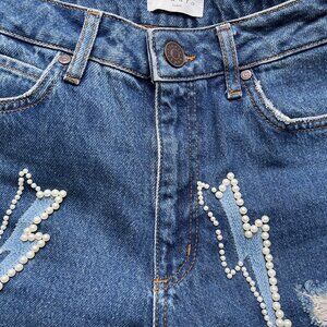 Sandro Designer High Waisted Jeans - 36 Small